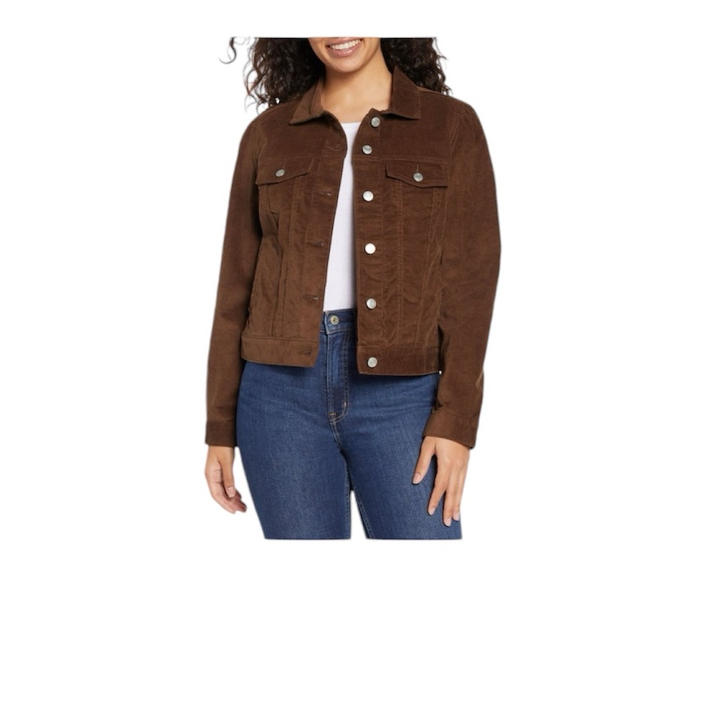 GAP CORDUROY CROPPED LONG SLEEVE JACKET